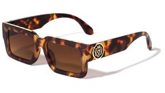 MEN GOLD LION HEAD MEDALLION SUNGLASSES CLASSIC CASUAL RETRO DESIGNER OUTDOOR