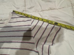 Marine Layer White w/ Red&Blue Stripe Crew Tee – Large – PreOwned Good Condition