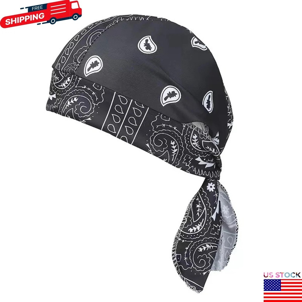 Elastic Motorcycle Wrap Biker Du Bandana Paisley Doo Rag Head Skull Cap