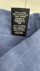 Chaps Mens Medium Blue Button Down Shirt Easy Care Cotton Blend NWT Classic Fit