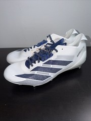 NWT adidas Adizero Electric Mens Football Cleats White Navy Blue IE6290 Sz 9