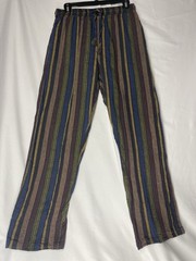 Earthbound Trading Co Pants Large Striped Drawstring Relaxed Fit Boho Hippie