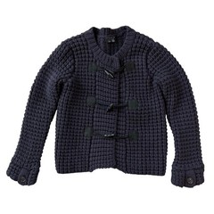 Theory Navy Wool Cashmere Chunky Waffle Knit Toggle Cardigan Women’s S/P