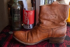 Frye Carson Tab Women’s Brown Leather Pull On Boots Size 7.5