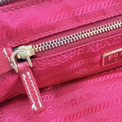 Authentic PRADA Triangle Logo Tessuto Pouch Red Nylon #36638440