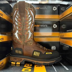 MENS STEEL TOE WORK BOOTS WITH SQUARE TOE WESTERN RANCH HEAVY DUTY CAFE BOTAS