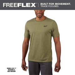 Milwaukee Men’s X-Large Green Cotton/Polyester Short-Sleeve Hybrid Work T-Shirt