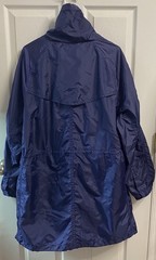 Coach Womens Windbreaker Jacket Anorak Nylon/Poly Navy Blue Full-zip Coat L