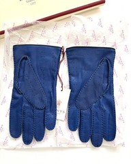 Dents Delta Classic Perforated Leather Driving Gloves Royal Blue Size S NWT