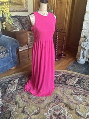 LOFT Beach Collection Pink Linen Blend Maxi Dress Strappy Halter M 34” 52”