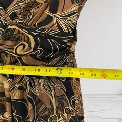 Womens Floral Faux Wrap Dress Size Medium Ruched Sleeve Summer Boho Chic