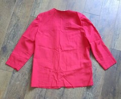 VTG Fundamental Things Petite One Button Jacket Blazer Size 14 Long Sleeves Red