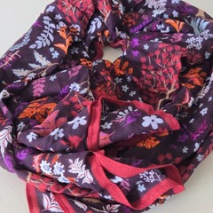 J Jill Rust Purple Fall Scarf 36″ X 36″ Viscose Rayon Leaves Tree $69
