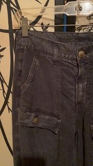 American Eagle Women’s Charcoal Gray Acid Wash Cargo Pants Wide Leg