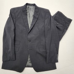 Tallia 42R 35×30 Dark Gray Nailhead 100% Wool Peak 2Btn Mens Jacket Pants Suit