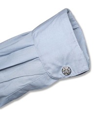 Mens Solid Powder Blue Color Dress Shirt with Convertible Cuffs sz 15 1/2 32/33