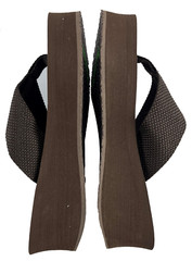 2 Pack Gypsy Soule Platform Wedge Thong Sandals, 2in Heel, Black & Brown, New