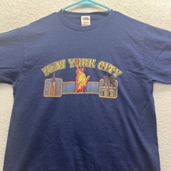 Nyc Shirt Mens Medium Blue Short Sleeve New York World Trade WTC 90s Y2k Gorpore