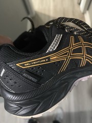 ASICS Gel Venture 9 Waterproof Ortholite Black Orange Women’s size 8