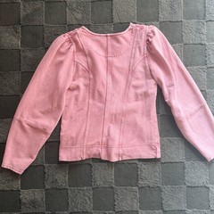 Maeve by Anthropologie Pink Puff Sleeve Tassel Sweatshirt Top Small