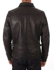 Mens 100% Real Leather Black Casual Jacket Soft Lambskin Napa Leather Biker Coat