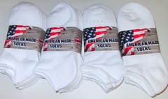 12 Pairs Mens or Womens No Show Low Cut Socks 9-11 10-13 13-15 Sock Size US Made