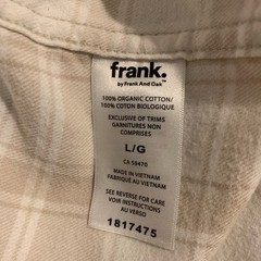 Frank And Oak Organic Cotton Plaid Flannel Shirt Cream Beige