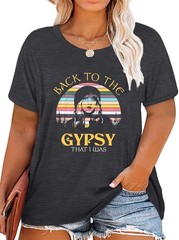 Plus Size Back to The Gypsy T Shirt (5X-Large, Dark Grey-back To The Gypsy)
