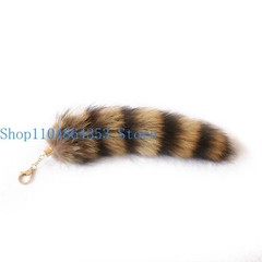 Plush Fox Raccoon Tail Keychain Soft Fur Charm Pendant Car Bag Keyring Cute Gift