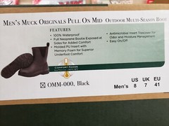Muck Boots OMM-000 Men’s Original Pull On Mid Boot – Black MEN’S SIZE 8