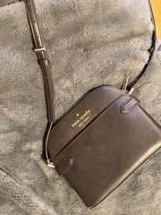 kate spade new york Staci Dome Crossbody Bag Black Zip Logo Gold Hardware