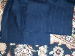 vtg Ermenegildo Zegna 38S 33×29.5 Chalk Stripe Pant Suit Wool Cashmere Flannel