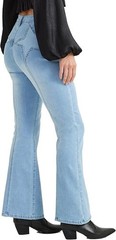 Altar’d State Kayla High-Waisted Star Print Flare Jeans Light Wash Denim