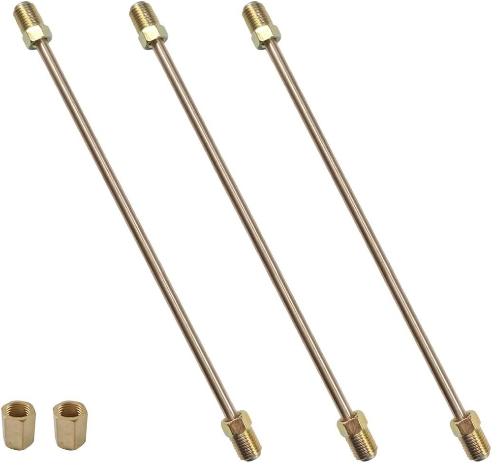 3PCS 3/16″ Brake Line Kit with Fittings, 10″ Long Stainless Steel Brake Line wit