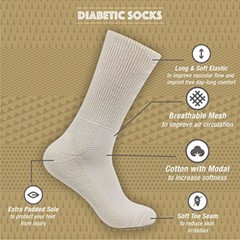 3 6 12 Pairs Lot Men’s Circulatory Diabetic Crew Socks Plain Colors Size 9-15