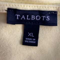 Talbots Womens Shirt Size XL Pale Charteuse Travel Beach Coastal Sea Cottton