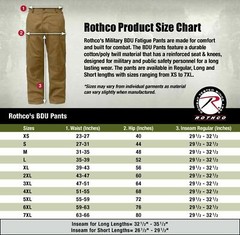 Rothco Military Camouflage BDU, Army Fatigue Tactical Combat Camo Pants SM-2X