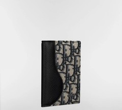 Authentic Dior Saddle Bifold Card Holder Wallet Leather