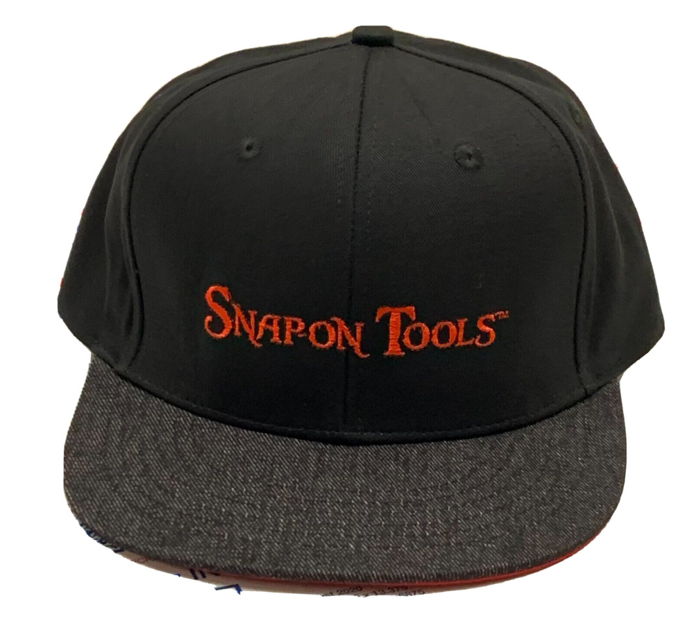 NEW Snap On Tools Hat FLATBILL Baseball Cap Black w/Red Embroidered Logo