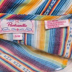 Western Serape Stripe Fringe Tie Front Kimono Cardigan S/M Cowgirl