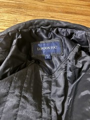 London Fog Men’s Black Leather Jacket M Zip Front Stand-Up Collar Lined