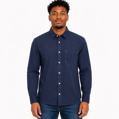 Oliver Spencer Shirt Mens 2XL 17 Blue Classic Cotton Button Up Preppy Minimalist