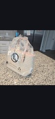 Michael Kors Jet Set XS Logo Tote Zip Top Lined Gold Hardware Blush/Gray