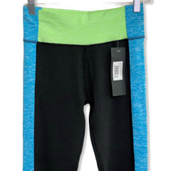 Yelete NWT Black Neon Green Blue Pull On Leggings Activewear Pants Women’s Sz Sm