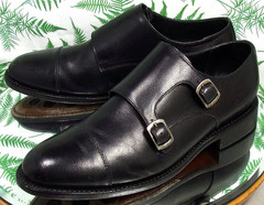 THURSDAY BOOT CO SAINT BLACK LEATHER DOUBLE MONK STRAP DRESS SHOES MENS SZ 8.5