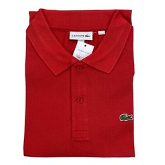 Lacoste Men’s Big & Tall Pique Knit Short Sleeve Polo Shirt Red PH7826-240