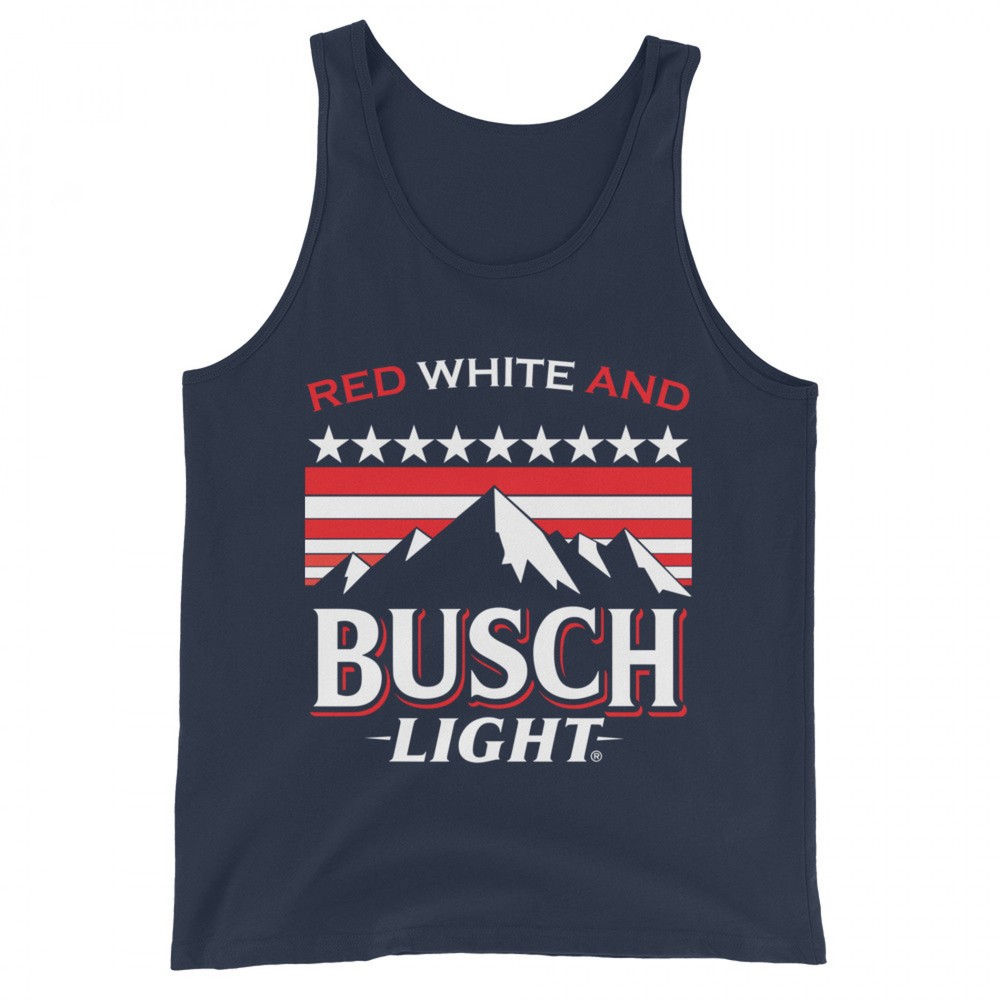Busch Light Red White and Busch Light Mountains Navy Tank Top Grey