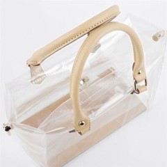 Black Natural Leather Replacement Straps Handles Fits Neverfull Large Tote Bag
