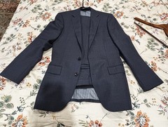 J.CREW Ludlow Slim 2-Piece Blue Plaid Worsted Wool Suit 36R 28×32