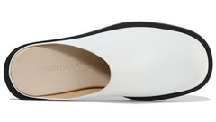 Firenze Atelier Men’s White Cow Leather Mules & Slip-on Clogs Leather Slippers